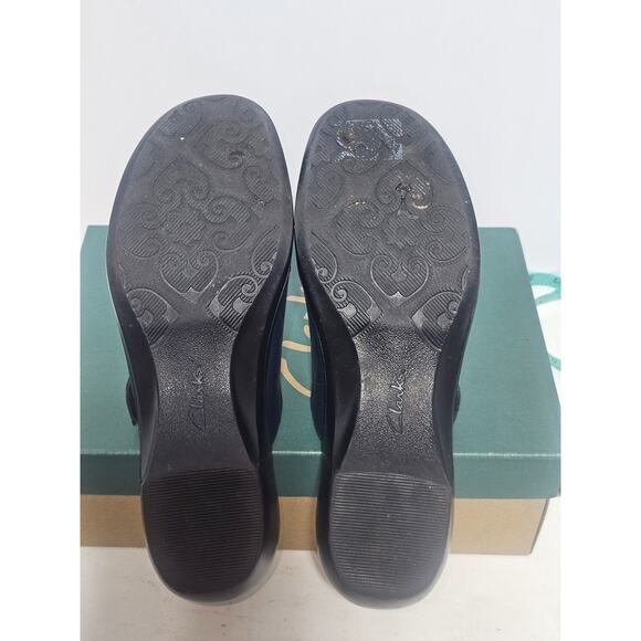 NIB Clark’s Prairie Aster Clog Shoes Womens 7.5 Navy #35208 - Picture 8 of 10